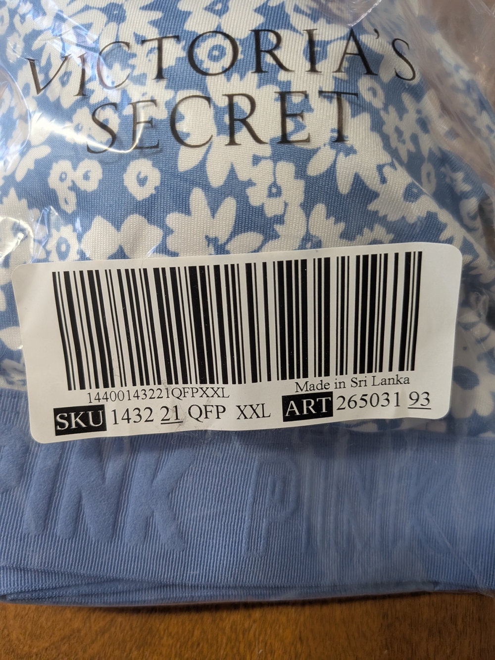 PINK Victoria's Secret Blue Floral Wireless Bralette - Picture 2 of 6
